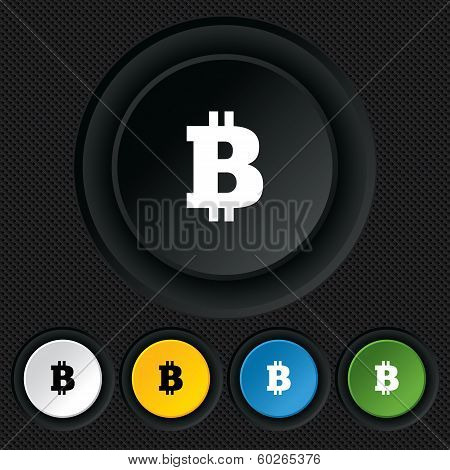 Bitcoin sign icon. Cryptography currency symbol