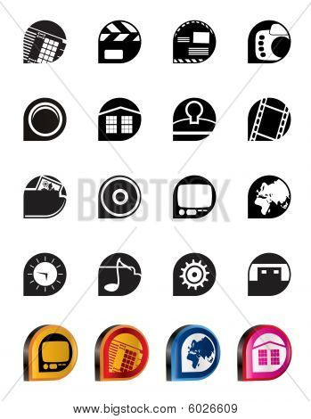 Internet, Computer and mobile phone icons