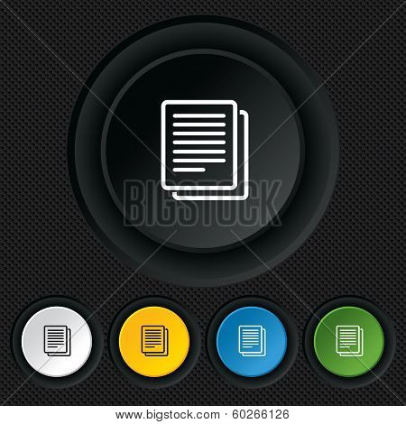 Copy file sign icon. Duplicate document symbol.