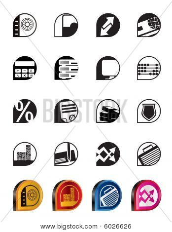 Simple bank, business, finance and office icons