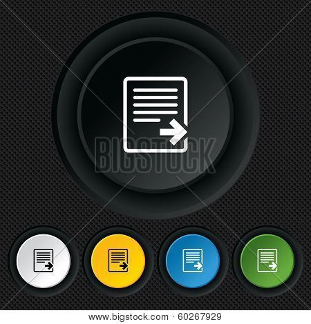 Export file icon. File document symbol.