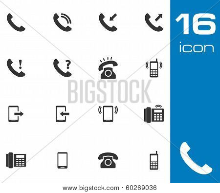 Vector black telephone icons set