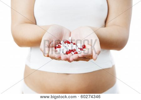 Pills In Women Hands