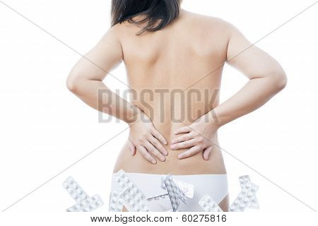 Nude Woman With Blisters Of Pills