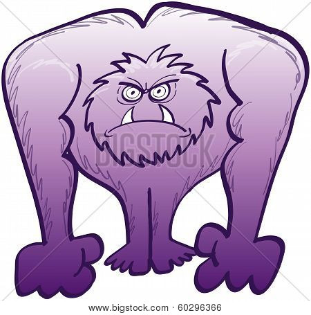 Irritated yeti in a very angry mood
