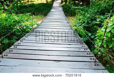 Wooden Long Rope Bridge