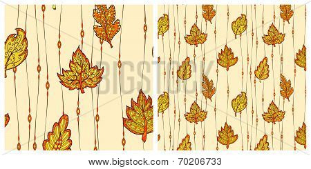 Seamless pattern with leaves