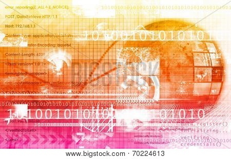 Connection Concept with Technology and Business art