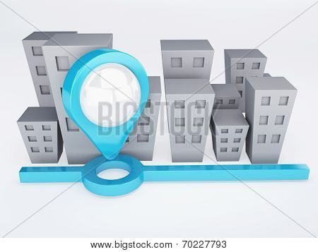 city with map Pointers. gps concept
