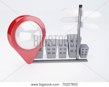 city with map Pointers. gps concept