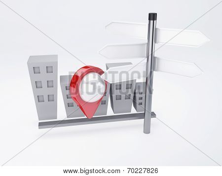 city with map Pointers. gps concept