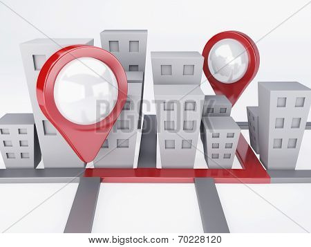 city with map Pointers. gps concept