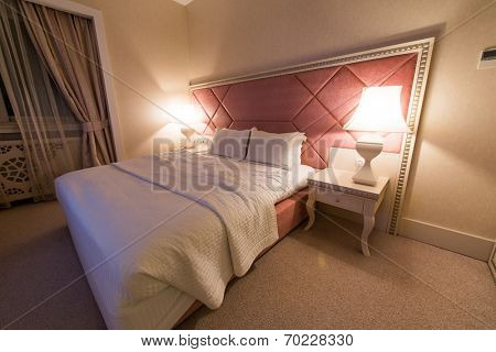 GABALA - MAY 18: Room in Riverside Hotel on May 18, 2014 in Gabala, Azerbaijan. Riverside hotel is first 5 star hotel in Gabala, Azerbaijan