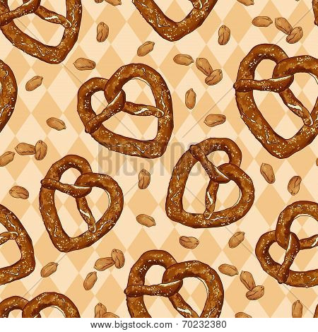 Seamless pattern with pretzels