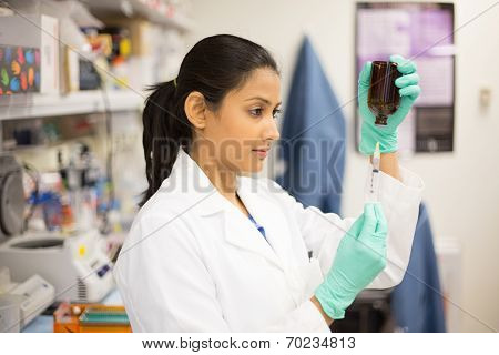 Drawing Fluid From Bottle With Needle