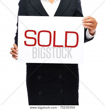 Real Estate Agent Woman Sold