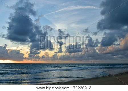 Beautiful Sunset / Sunrise Sky With Clouds