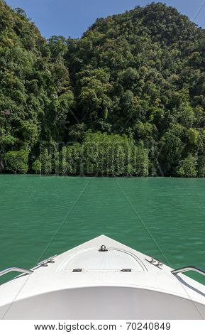 Prow With The Beautiful View Of Sea And Mountain