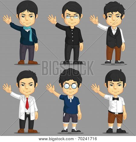 Man Cartoon Character Set