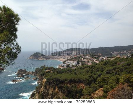 Panoramic view of Tossa de Mar, in the costa brava, Spain