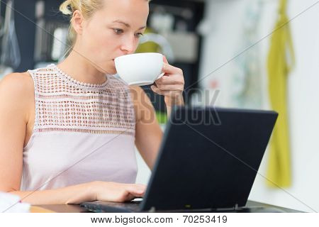 Business woman working from home.