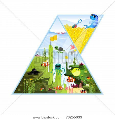 Triangle Aquarium Vector Illustration