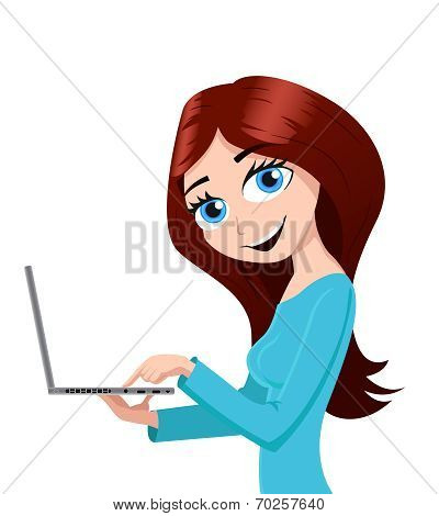 Girl and a laptop