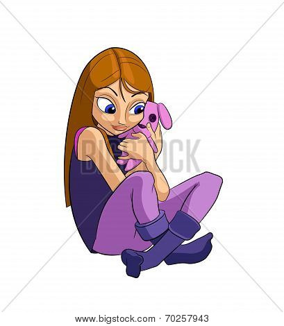 Girl And Toy