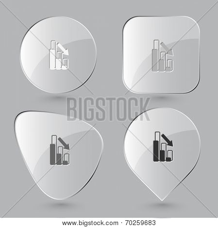 Graph degress. Glass buttons. Vector illustration.
