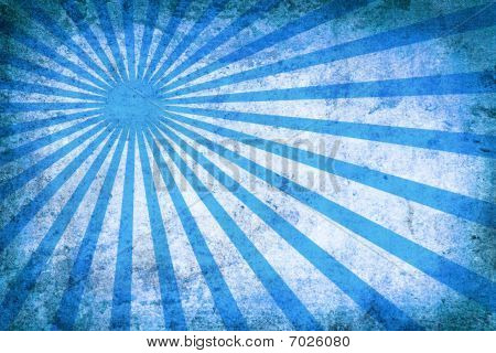 Fond Grunge Vintage bleu avec les rayons du soleil