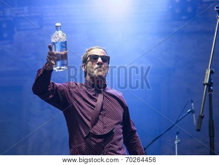 BONTIDA - JUNE 19: The London based Dub Pistols band performs live at Electric Castle Festival at June 19, 2014 in the Banffy castle in Bontida, Romania.