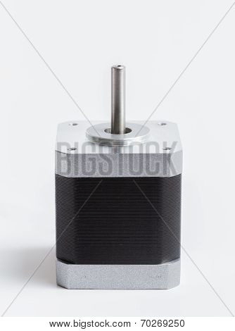 Stepper Motor Against A Bright Background As Cut