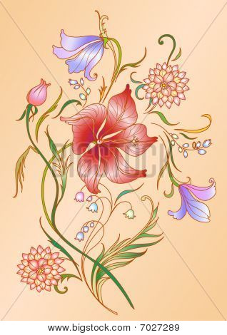 Farvede blomster elementer