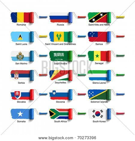 roller brush with national flag