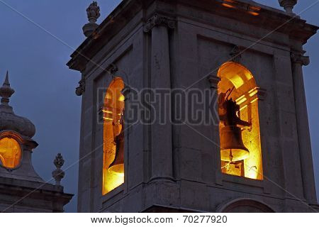 Church Bell Tower At Night