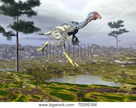 Caudipteryx dinoasaur - 3D render