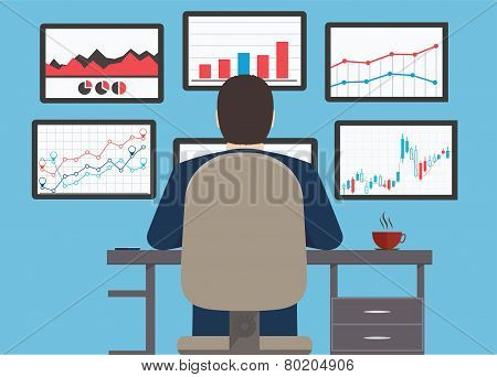 Workstation, Web Analytics Information And Development Website Statistic.