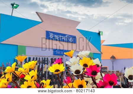 Spongewood Made Artificial Colored Flowers