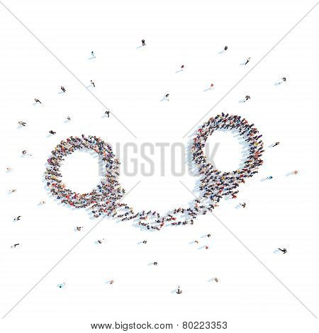 People in the form of handcuffs.