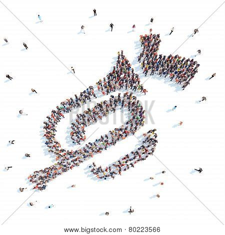 People in the form of a bugle.