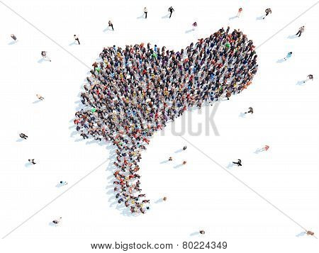 People in the form of a hand.