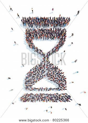 People in an hourglass shape.