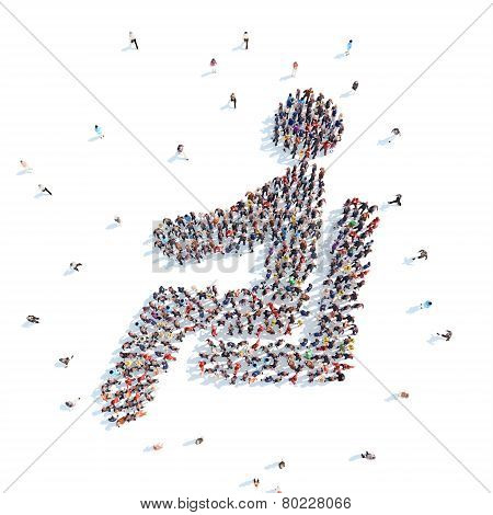 People in the form of a seated person,  driver.