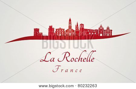 La Rochelle Skyline In Red