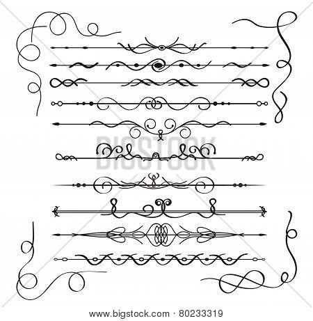 Calligraphic Design Elements Or Decorations