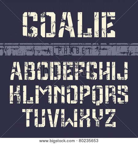 Stencil-plate Sans Serif Font In The Sport Style