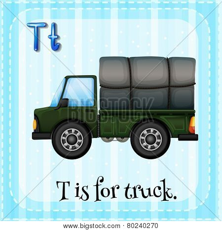 A letter T for truck