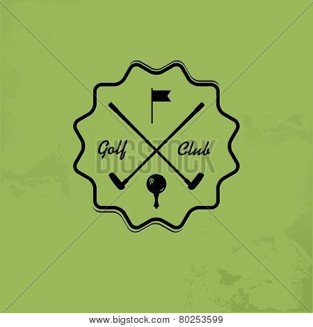 Golf. Emblems For Golf With Two Crossed Golf Clubs. Label Design.