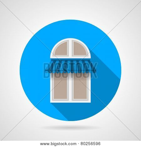 Flat vector icon for arch window with awning