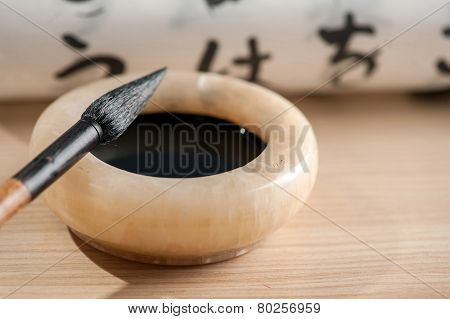 Closeup image of calligraphy tools